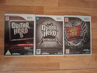 NINTENDO WII GUITAR HERO SPEL KOMPLETTA MED REFRIA SKIVOR