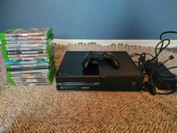 Xbox one 500 GB, inkl handkontroll och 17 st spel