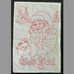 Vacker handbroderad julbonad - God Jul