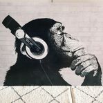 tavla** modernised chimp,black/white.