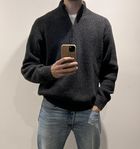 Uniqlo Half-Zip Mörkgrå, Storlek L