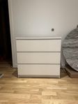 MALM Byrå IKEA - med 3 lådor, vit, 80x78 cm