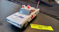 Tin Toy Friction Ambulance Car Ford Fairlaine 1964 Vintage