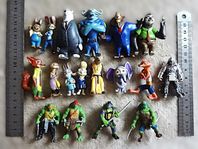 Figurer Zootopia, Teenage Mutant Ninja Turtles m.m. 18 st.