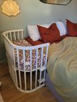 Bedside crib inkl madrass