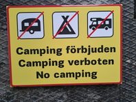 Camping förbjudenskylt