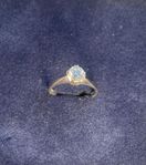 Diamant ring 0,47ct vitguld, stl 16