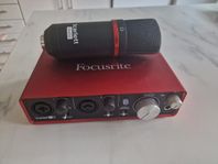 focusrite scarlett 2i2 samt mikrofon