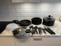 Tefal kastruller, stekpanna och bestick