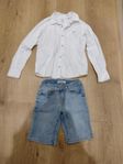 Vitskjorta (Timberland) stl 138 och jeansshorts