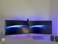 Två st LG 27 Ultrafine 4K med arm för båda