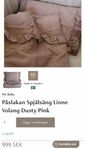 Påslakan spjälsäng Linne volang dusty pink NG Baby