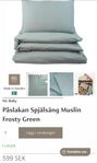 Påslakan spjälsäng Muslin frosty green NG Baby