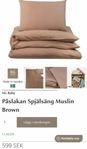 Påslakan spjälsäng muslin brown NG Baby