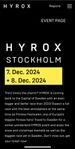 Hyrox Men Open 8/12 Stockholm 