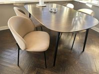 Matsalstolar BoConcept Princeton svart/sand 6 st