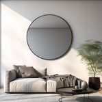 Stor rund spegel från AYTM - Circum Mirror Black, O: 110 cm