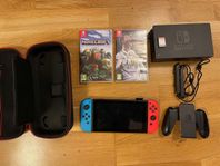 Nintendo Switch med 3 spel