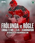 1 biljett på långsidan till matchen mellan Frölunda - Rö