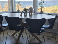 Fritz Hansen Arne Jacobsen Sjuan Svart Läder