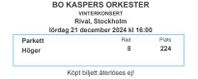 Bo Kaspers Orkester på Rival 21 december - 2 biljetter 