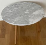 Soffbord Marmor / Ek / Höjd 32cm / Diameter 50cm