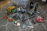 Lego Star Wars - Stort parti med figurer, fordon och delar