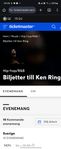 2 biljetter Ken Ring 1/12 Eskilstuna 