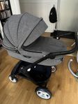 Stokke liggbarnvagn mm