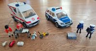 Playmobil ambulans och polisbil