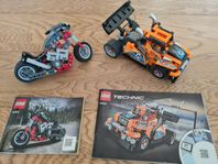 Lego technic truck och motorcykel