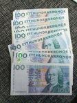 Svenska sedlar 100kr. 