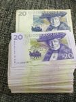 Svenska sedlar 20kr.  100st.