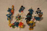 gamla smurf figurer musiker m.fl.