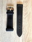 Ny Läder klockarmband - 22mm (Black)