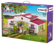 Schleich Horse Club Häststall med ryttare och hästar