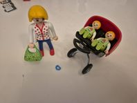 Playmobil mamma med tvillingvagn