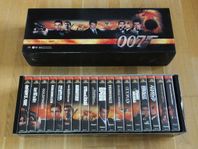 James Bond box med 18 st VHS-filmer