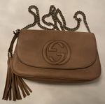 Gucci Soho Long Flap läderväska - Beige