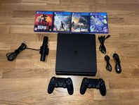 Playstation 4 med kamera och 4 spel