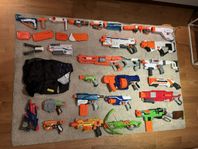 17 st Nerf guns med tillbehör