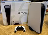 Playstation 5 original med UHD-skivläsare och alla tillbeh