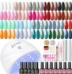 Nail Kit, 20 färger Semi-Permanent Nagellack med UV-lampa 