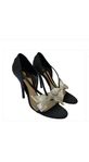 Chloe crystal bow satin heels