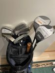 Golfklubbor. Halvset dunlop med golfbag