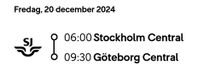 SJ Stockholm - Göteborg 20e December 