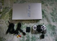 Komplett Silver PlayStation 2 (PS2) Fint Skick