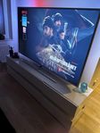 Samsung 4k Tv 65 Tum Ambilight  Och Snygg Vit Tv Bänk 