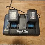 Maktia BATTERI+LADDARE MAKPAC 2x 5.0 AH