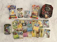 Pokémon Paket #9 - Oöppnade Booster Packs + Mini Låda etc